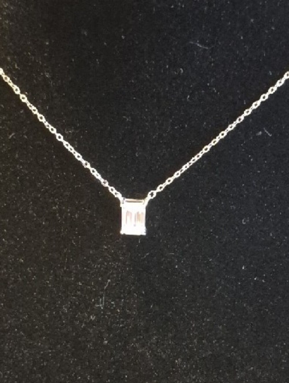Moissante Emerald Cut 925 Pendant Necklace - Picture 4 of 5